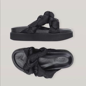 Ganni Recycled satin mid knitted sandals. Size 39 (US 9)